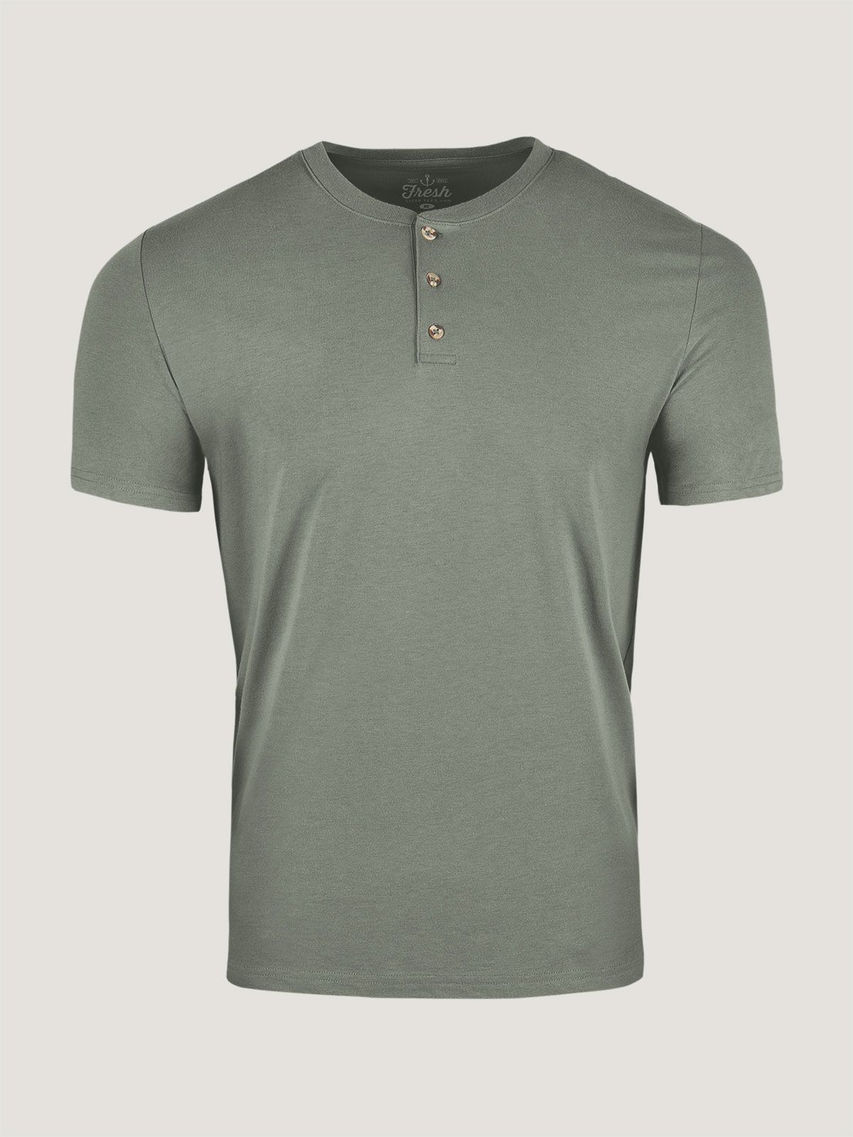 Mercury Green Short Sleeve Henley | Fresh Clean Threads