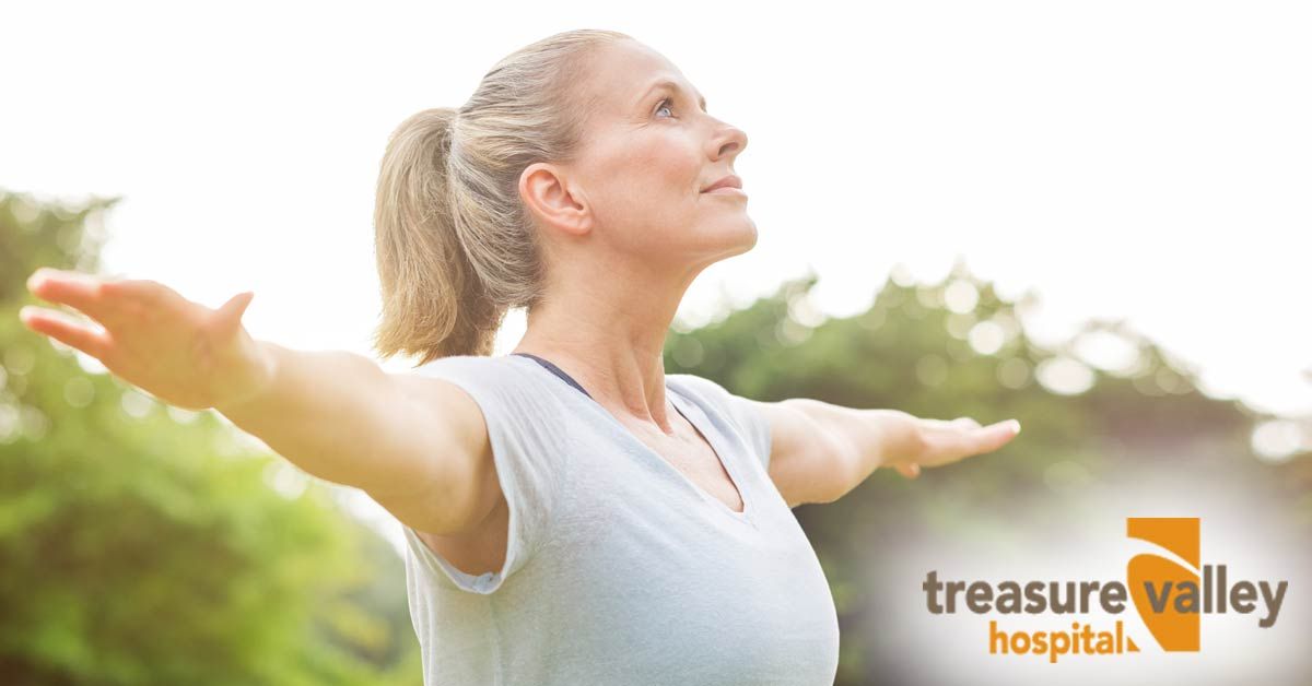 Older Woman Doing Stretches | Treasure Valley Hospital