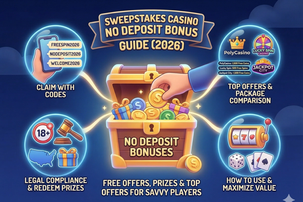 Sweepstakes Casino No Deposit Bonus: Top Free Offers and How to Use Them in 2026