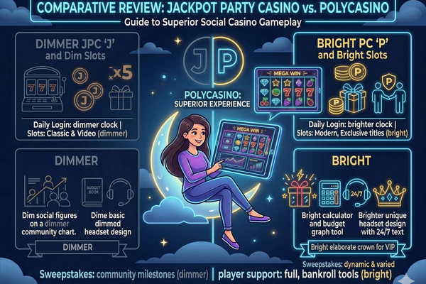 Jackpot Party Casino vs. PolyCasino: A Comparative Review of Free Coins, Slots & How to Play