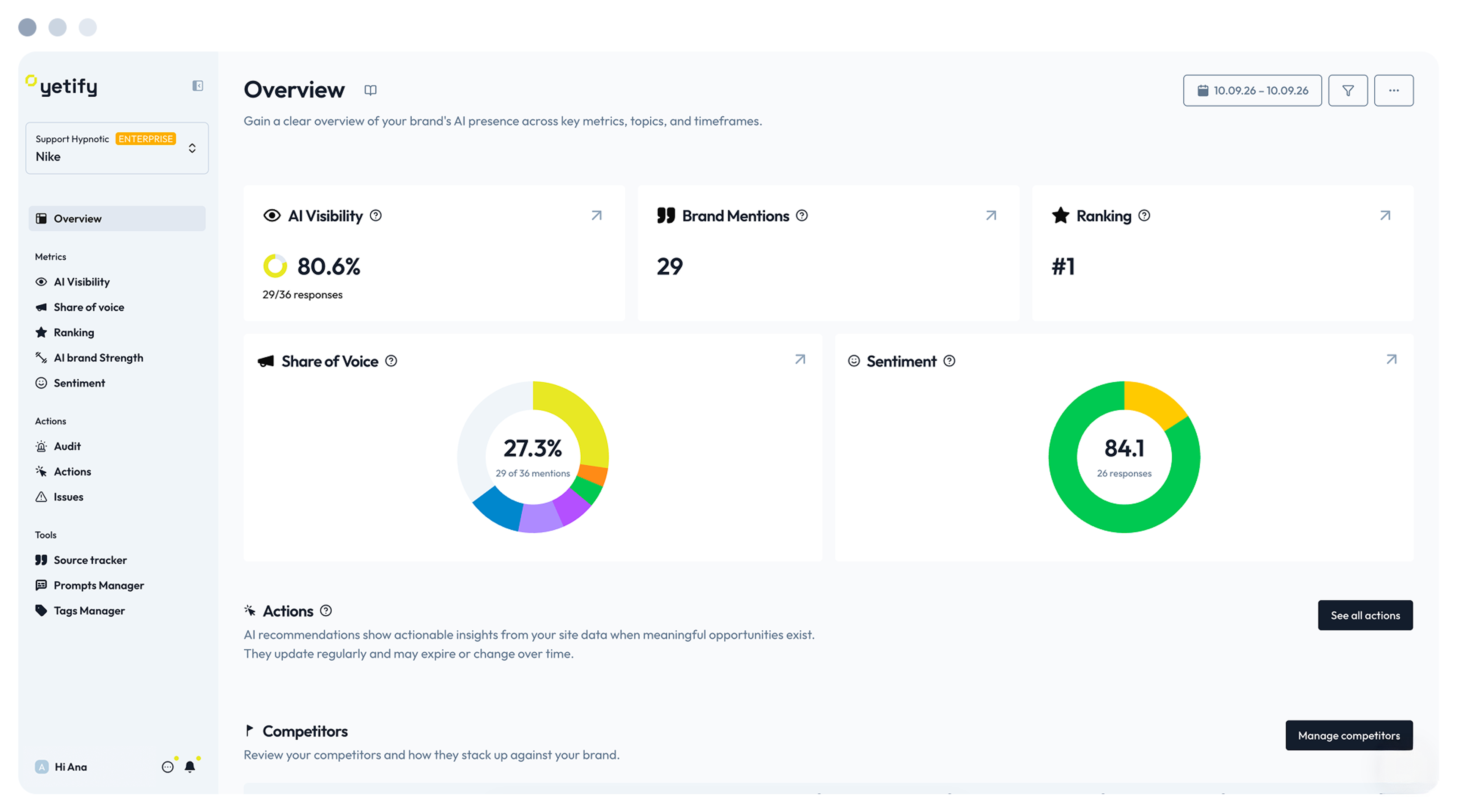 Overview page