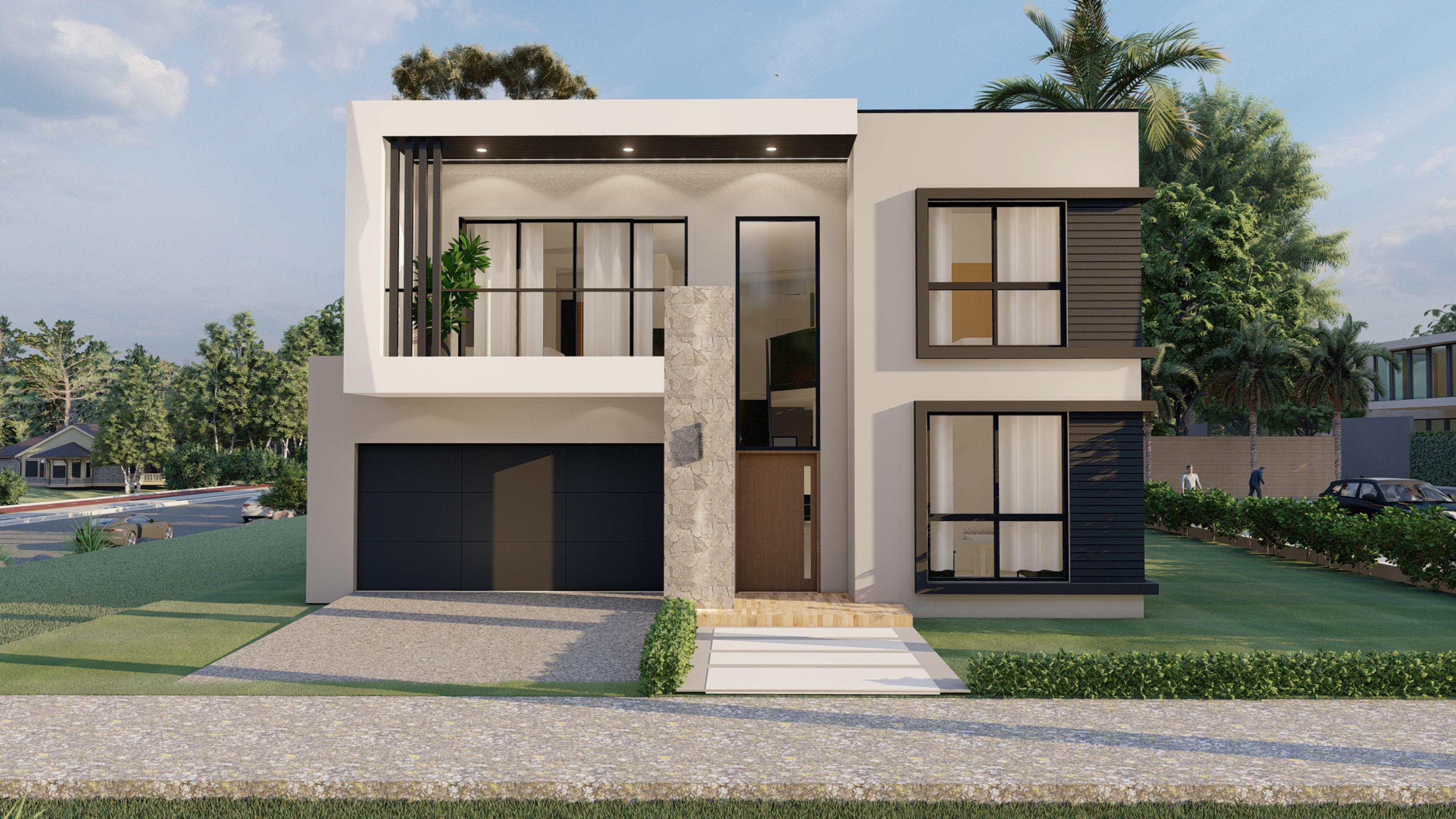 Dezire Homes build showing a unique facade design