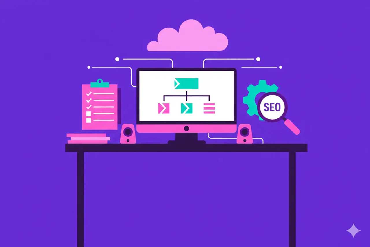Illustration representing Content Operations SEO: Growth Playbook with Checklists