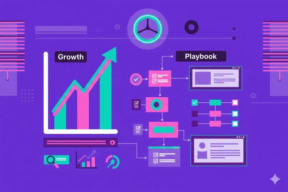 Illustration representing SEO Content Metrics: Growth Playbook with Checklists