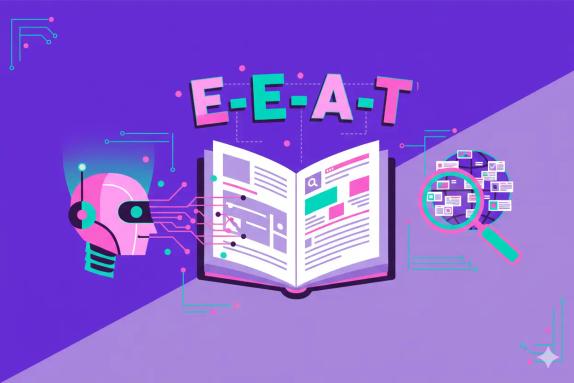 Illustration representing E‑e‑a‑t AI Content Prompts: Playbook for AI Search Teams