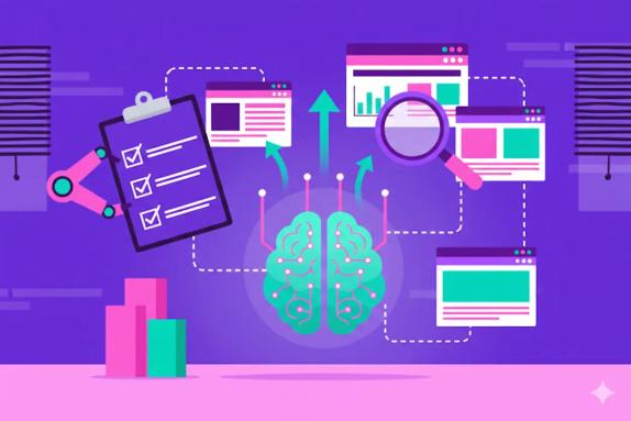 Illustration representing AI SEO Case Studies: Growth Playbook with Checklists