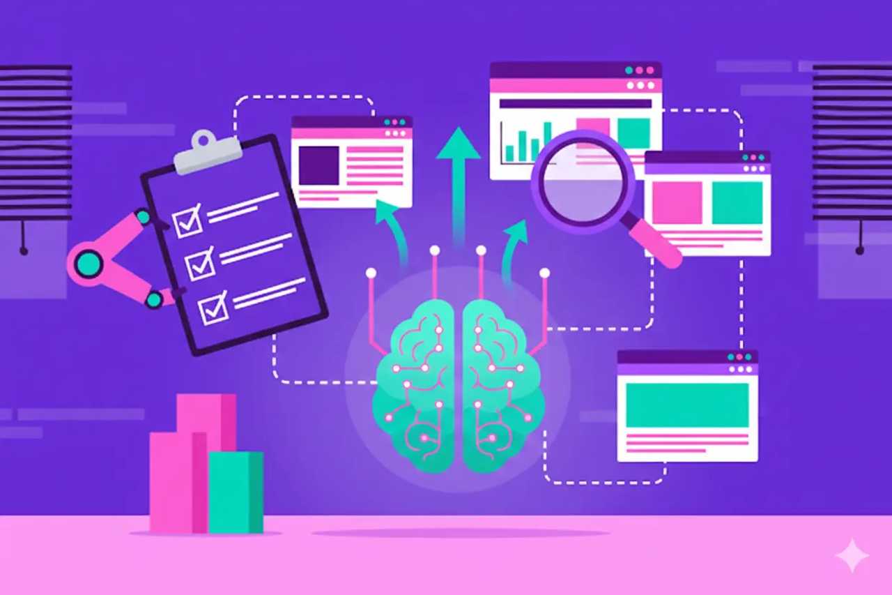 Illustration representing AI SEO Case Studies: Growth Playbook with Checklists