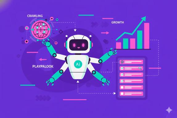 Illustration representing AI Crawler Analytics: Growth Playbook with Checklists