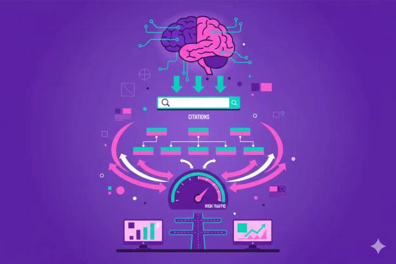 Illustration representing E E A T For AI Citations: Traffic Playbook for AI Search