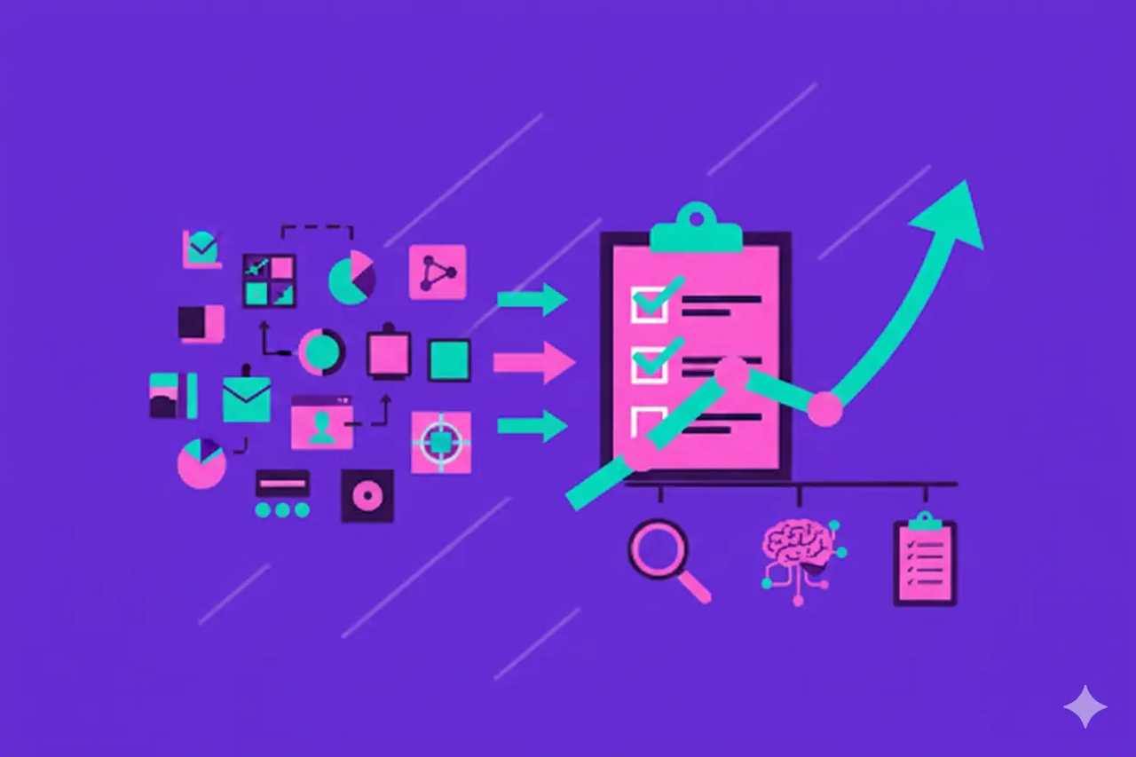 Illustration representing Semantic SEO Metrics: Growth Playbook with Checklists