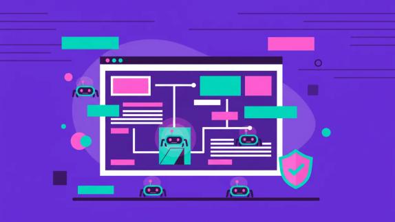 Illustration of AI web crawlers accessing a website safely