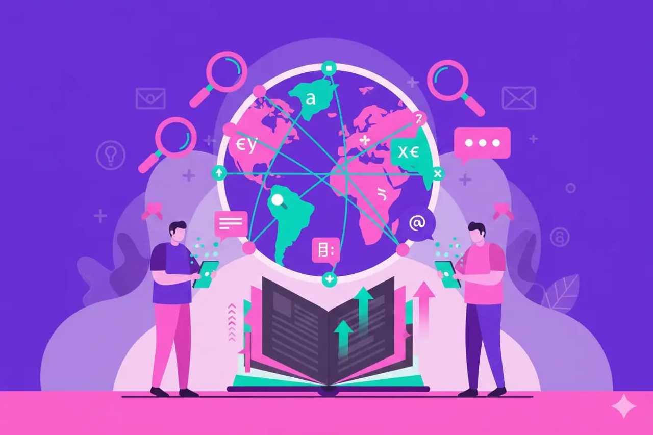 Illustration representing Multilingual AI Search Optimization: Playbook for Teams