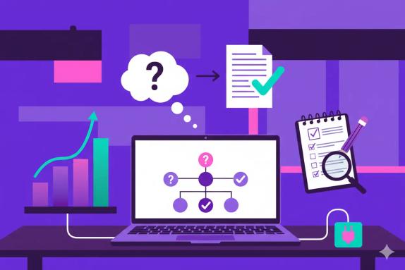 Illustration representing Answer First Content: Growth Playbook with Checklists