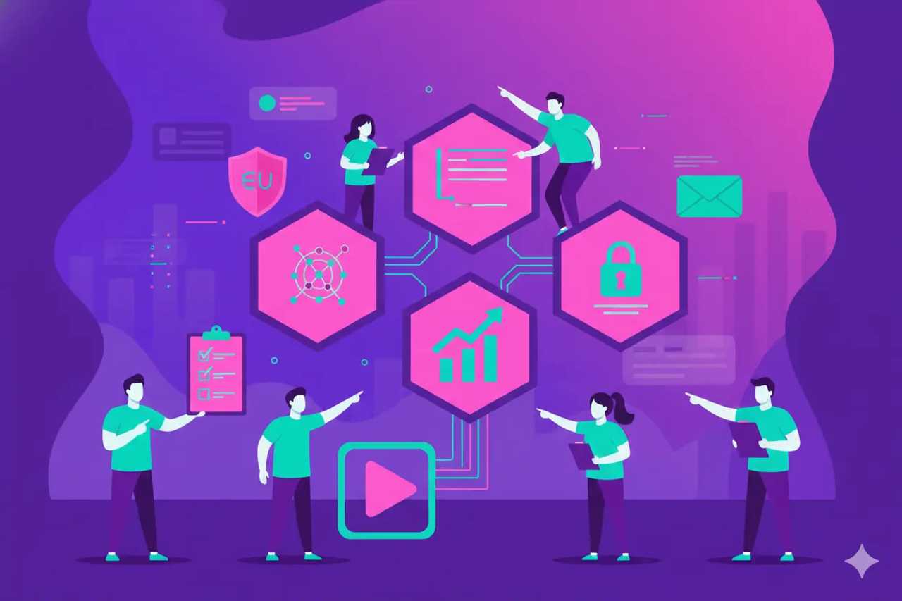 Illustration representing Eu AI Act SEO: Growth Playbook with Checklists for Teams