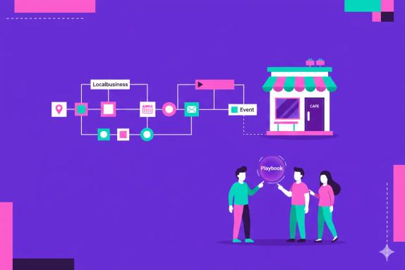 Illustration representing Localbusiness Schema / Event Schema: Playbook for Teams