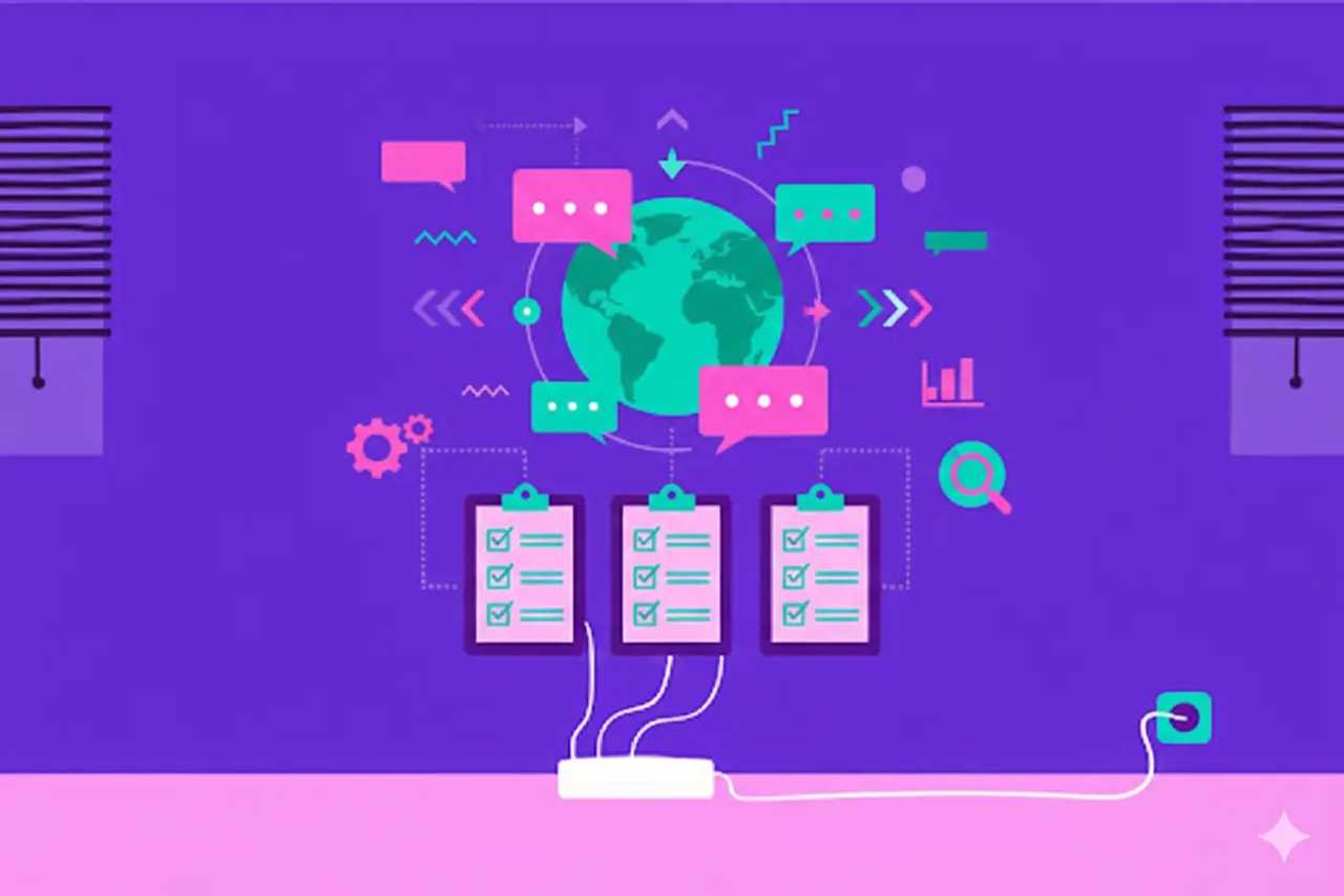 Illustration representing Multilingual AISO: Growth Playbook with Checklists