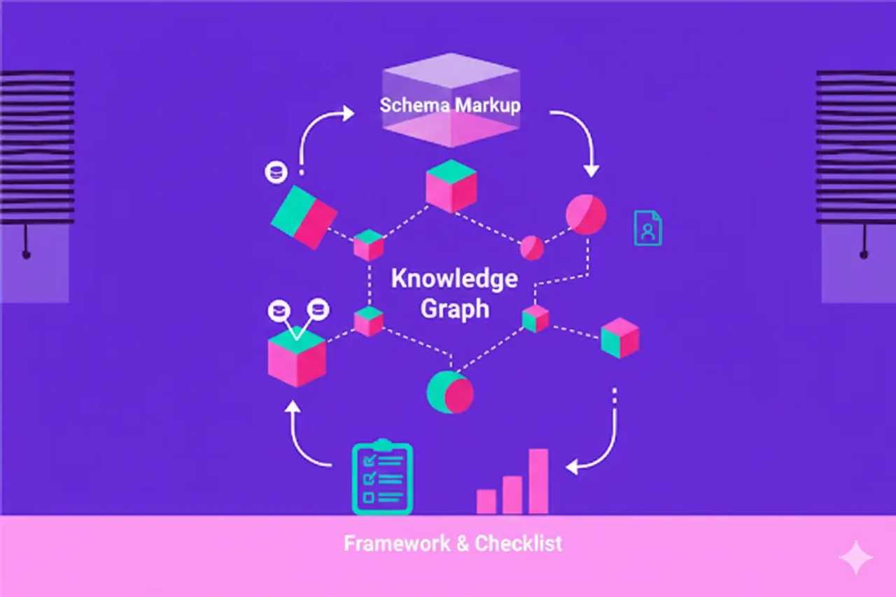 Illustration representing Schema Markup Knowledge Graph: Framework & Checklist
