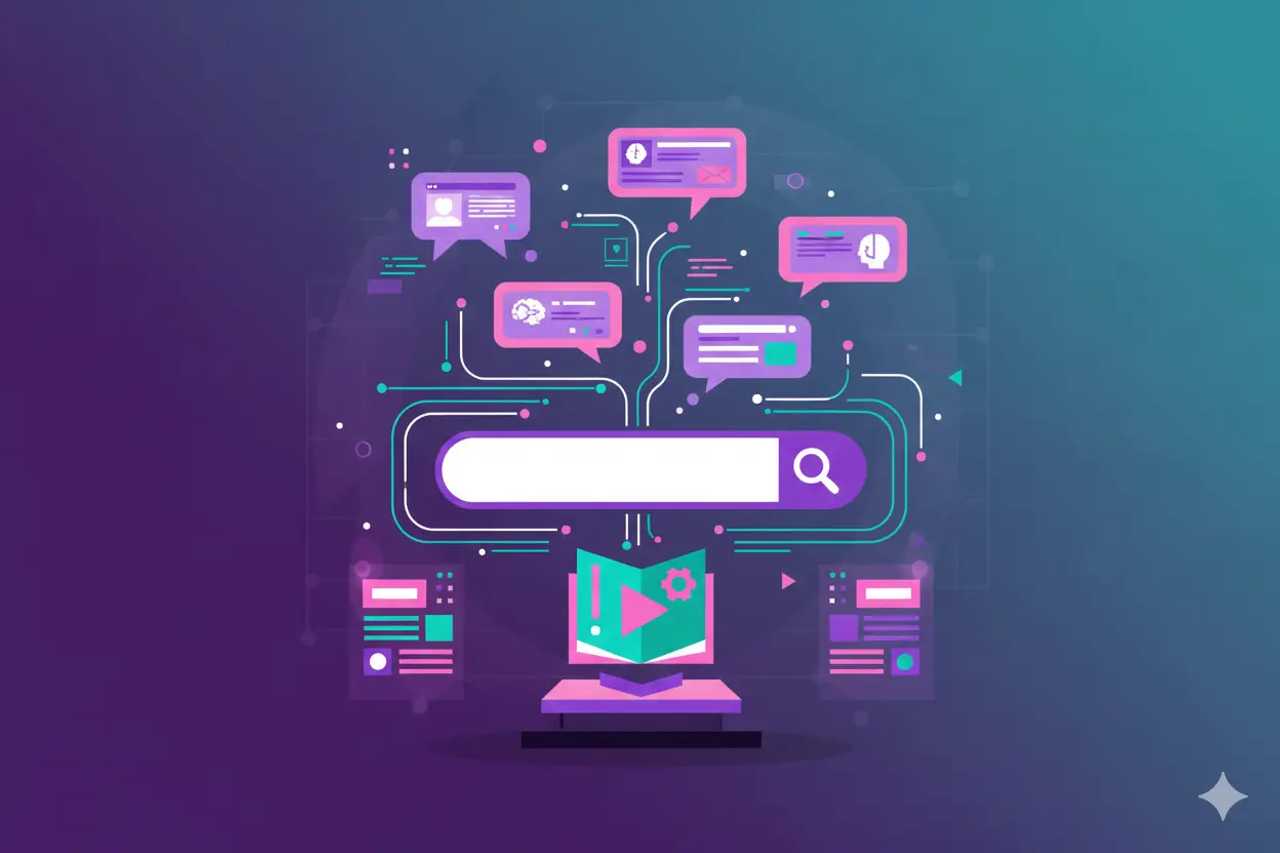 Illustration representing Meta Description Prompts: Traffic Playbook for AI Search
