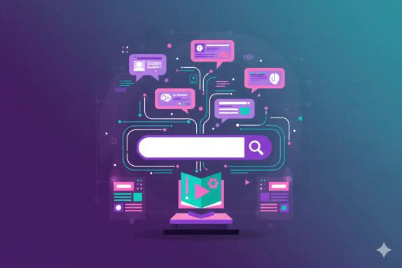 Illustration representing Meta Description Prompts: Traffic Playbook for AI Search
