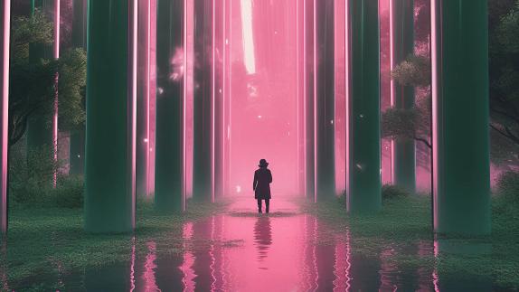 3d geometric shapes in natural background