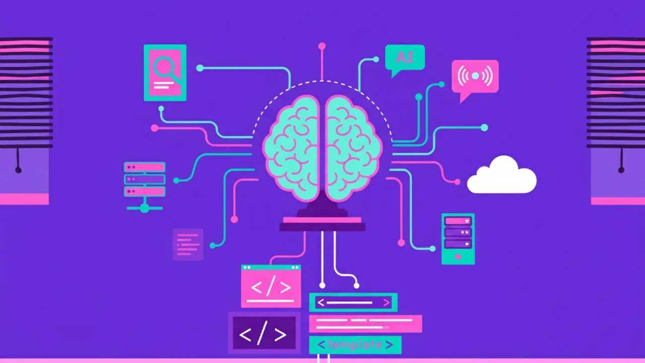 Illustration showing schema markup entities connected for AI search