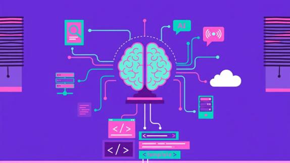 Illustration showing schema markup entities connected for AI search