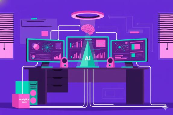 Illustration representing AI Search Traffic Analytics: Playbook for AI Search Teams