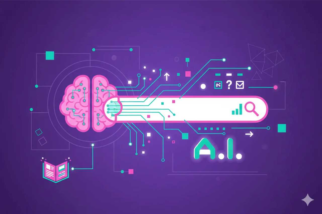 Illustration representing Keyword Research Prompts: Traffic Playbook for AI Search
