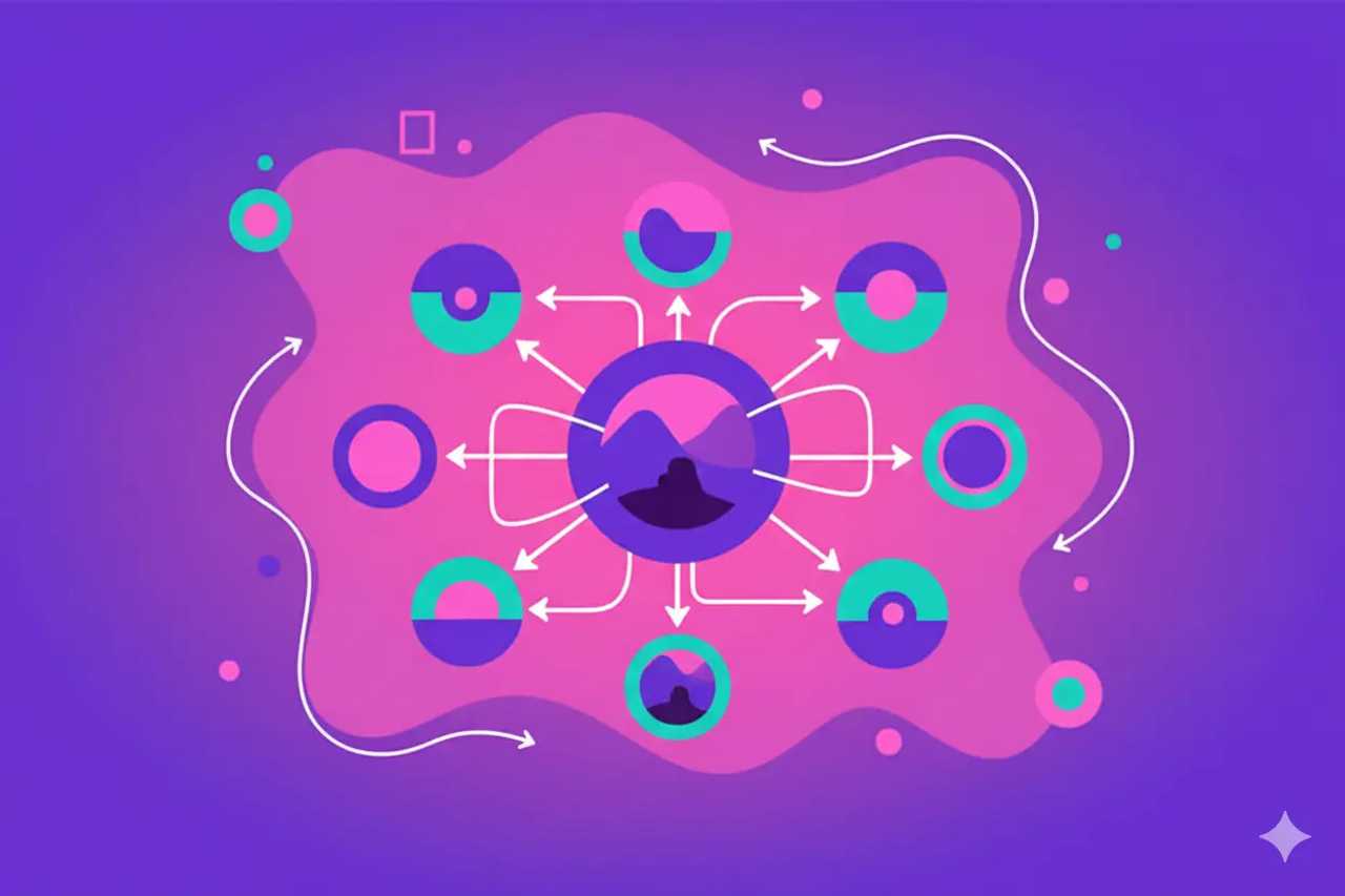 Illustration representing Topic Clusters Internal Linking: Framework & Checklist