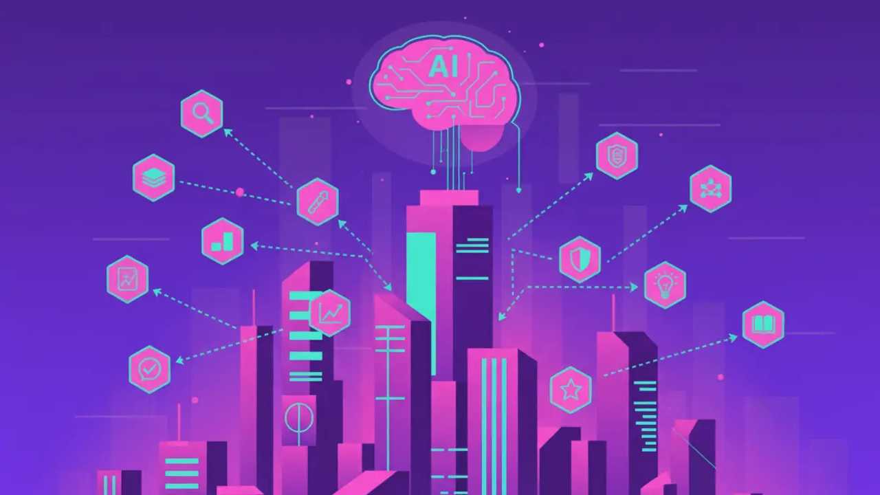 Abstract illustration of an AI search result showing cited sources