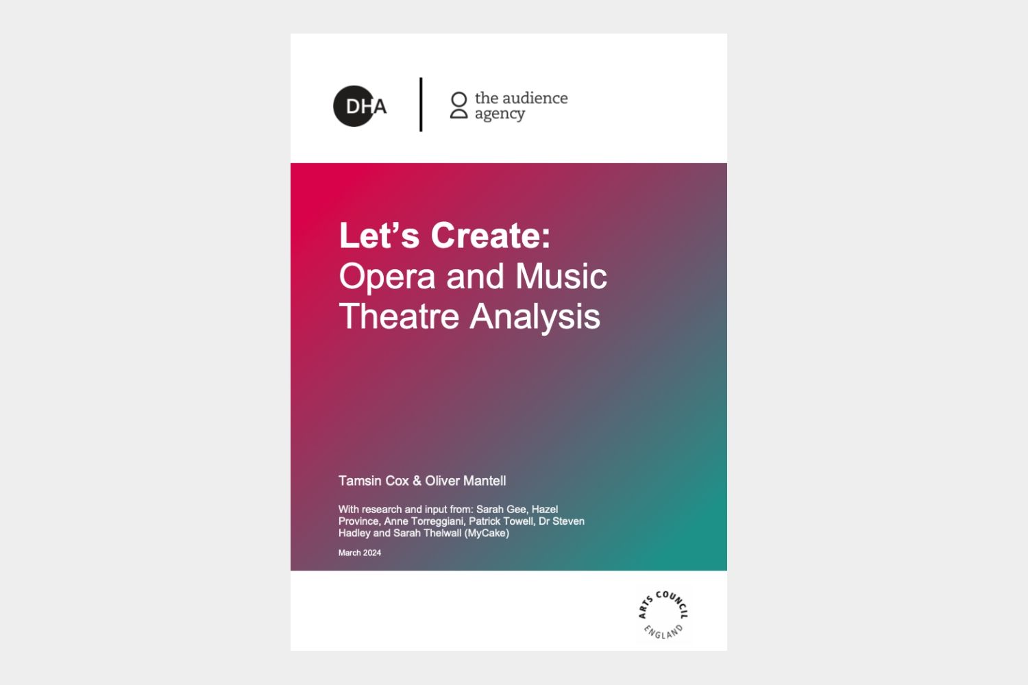 Image for Arts Council England: Lets Create: Opera and Music Theatre Analysis