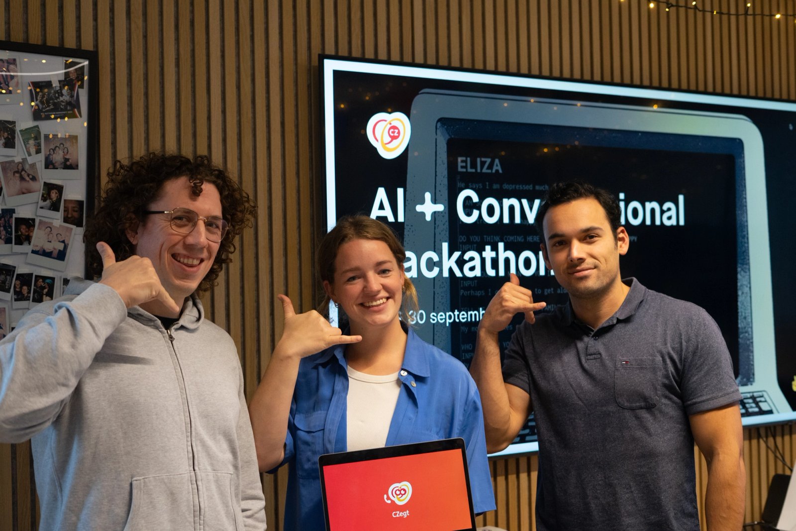 Foto van het winnende team