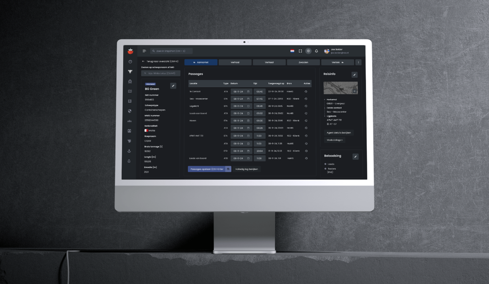 Een mockup van een dark mode overzichtsscherm