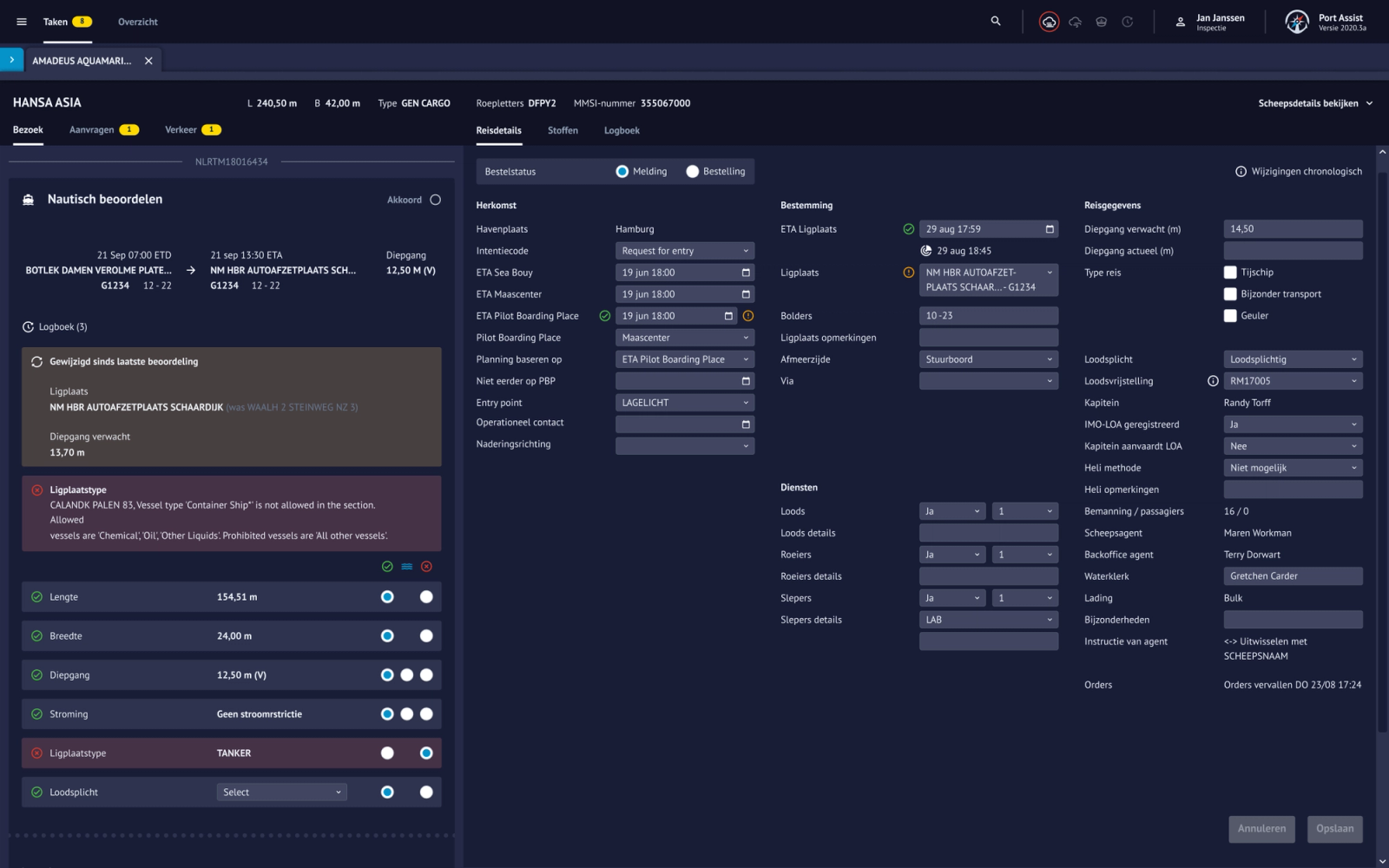 Tasks and overview per ship 🚢