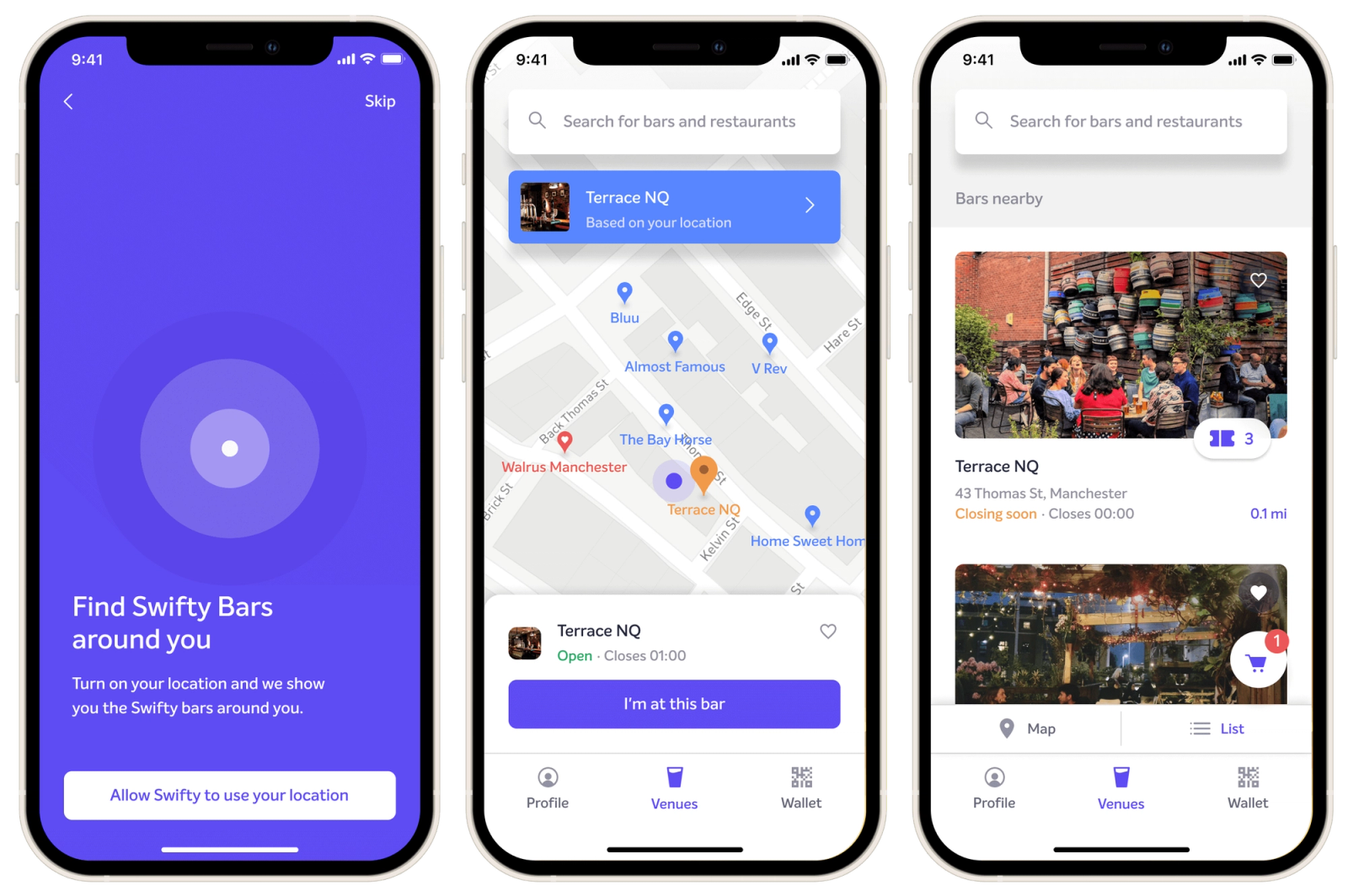 Inloggen en bars vinden