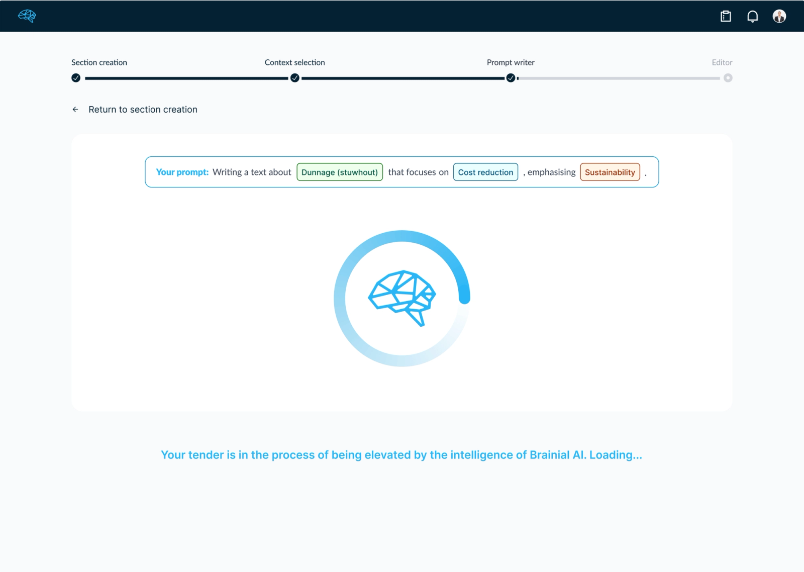 loader screen in een interface
