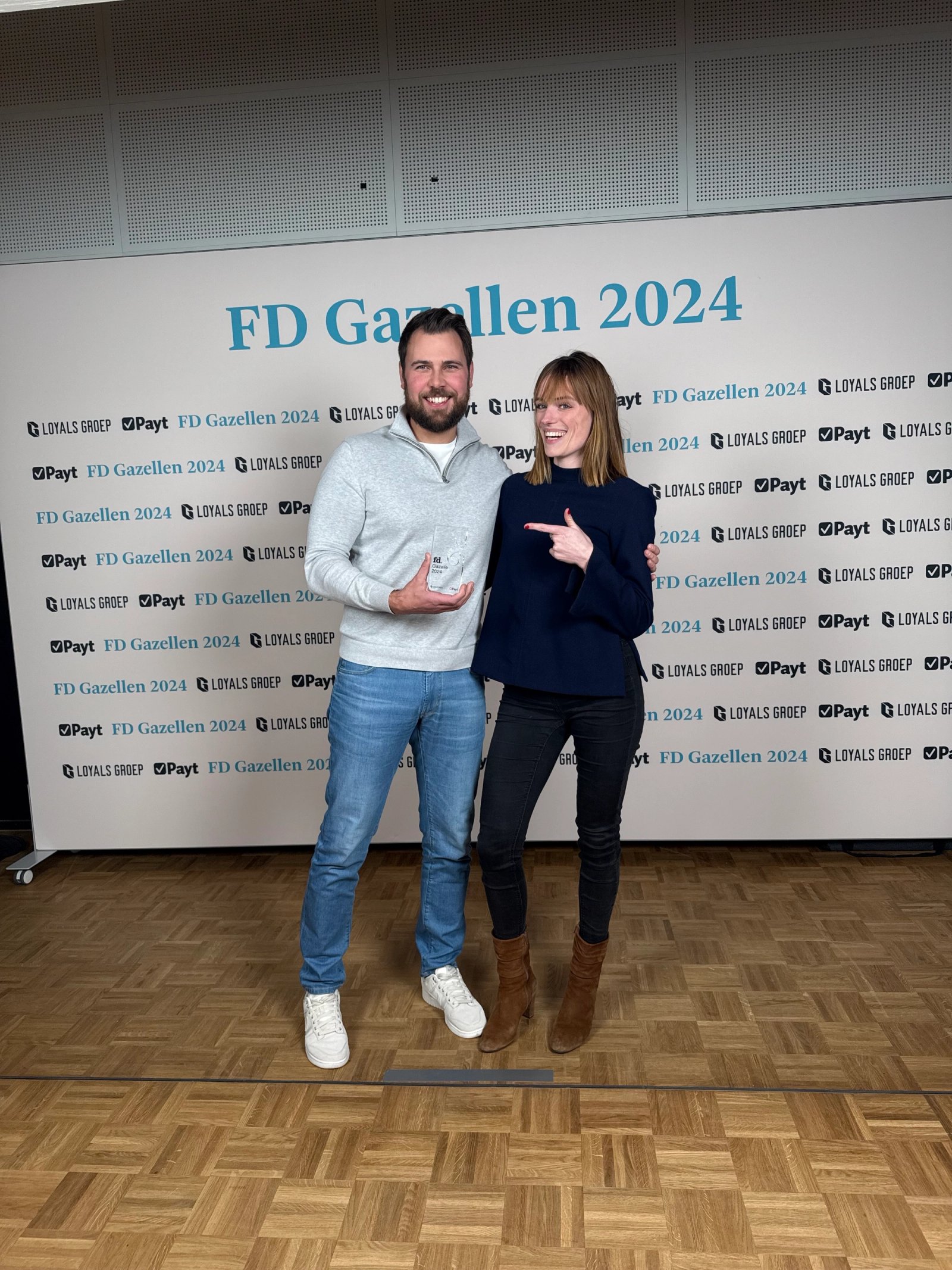 Merel en Wesley op de foto bij de FD Gazellen 2024