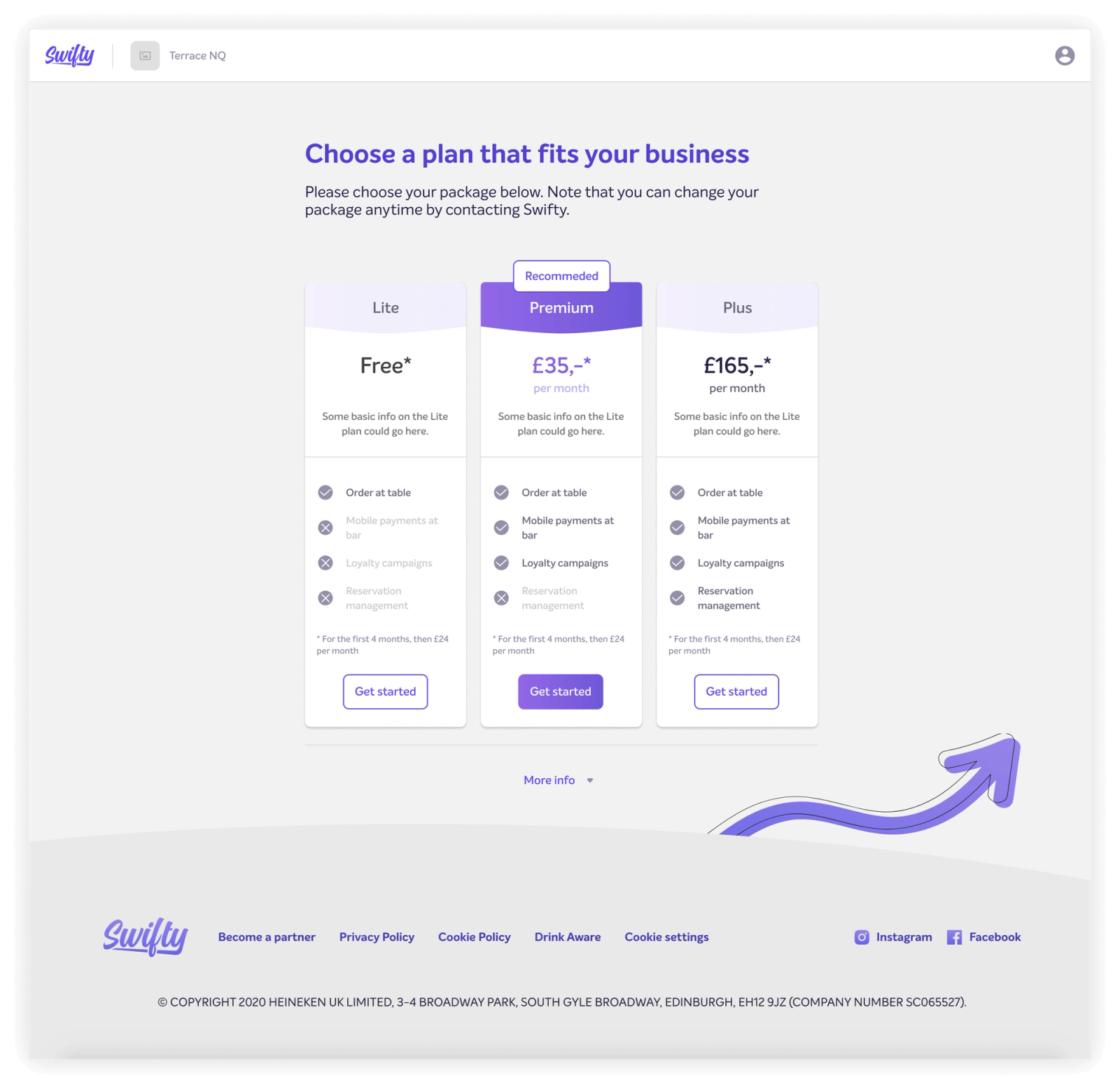 Screen for the pub owner: creating a campaign
