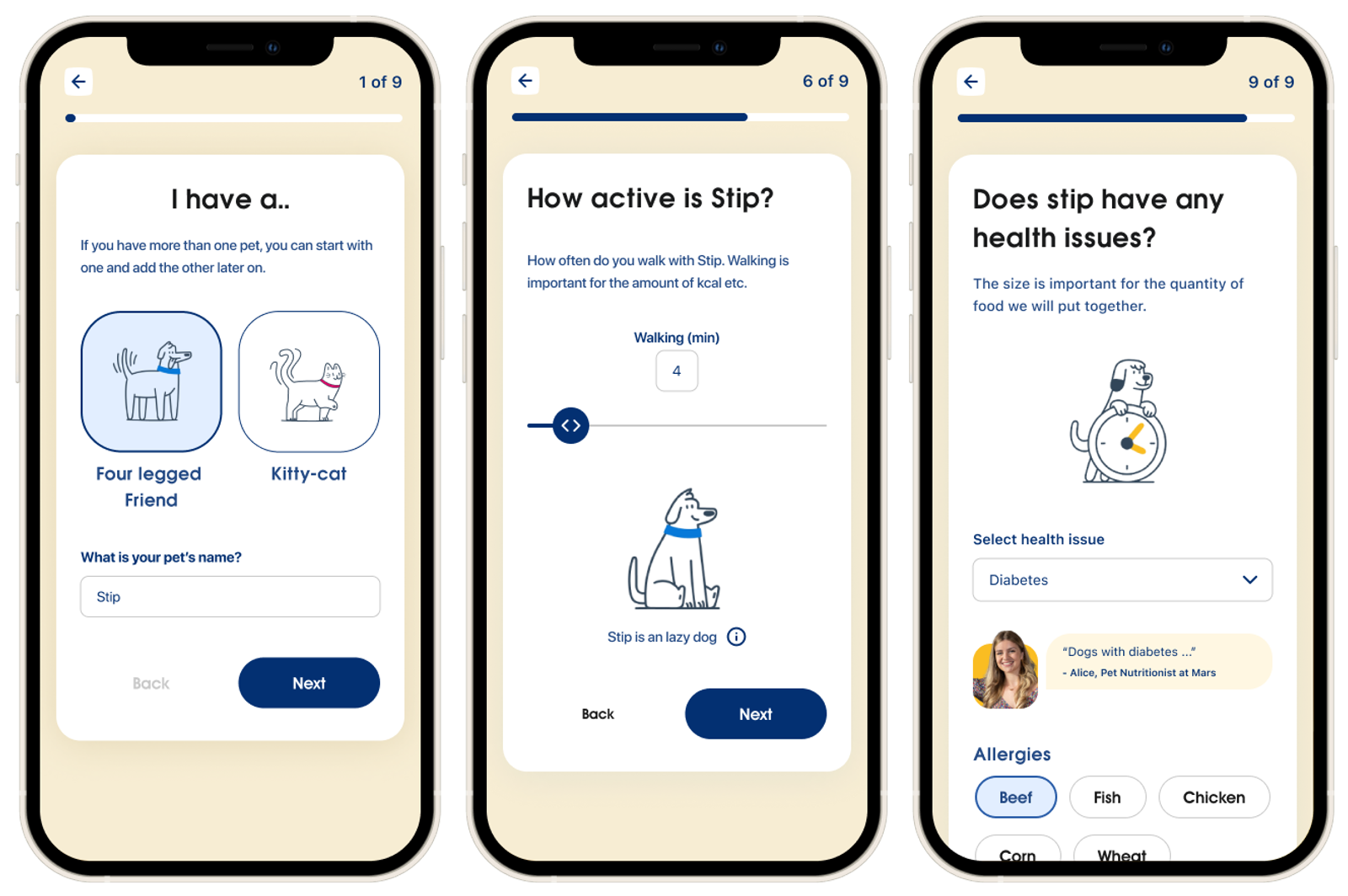 Ontwerpen van de my perfect fit app op mobiel
