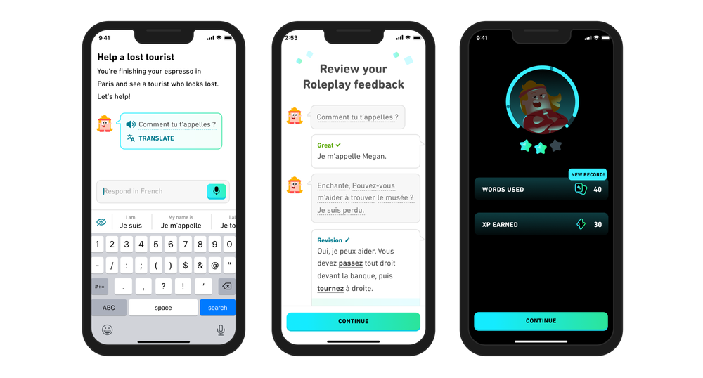Duolingo Roleplay screen