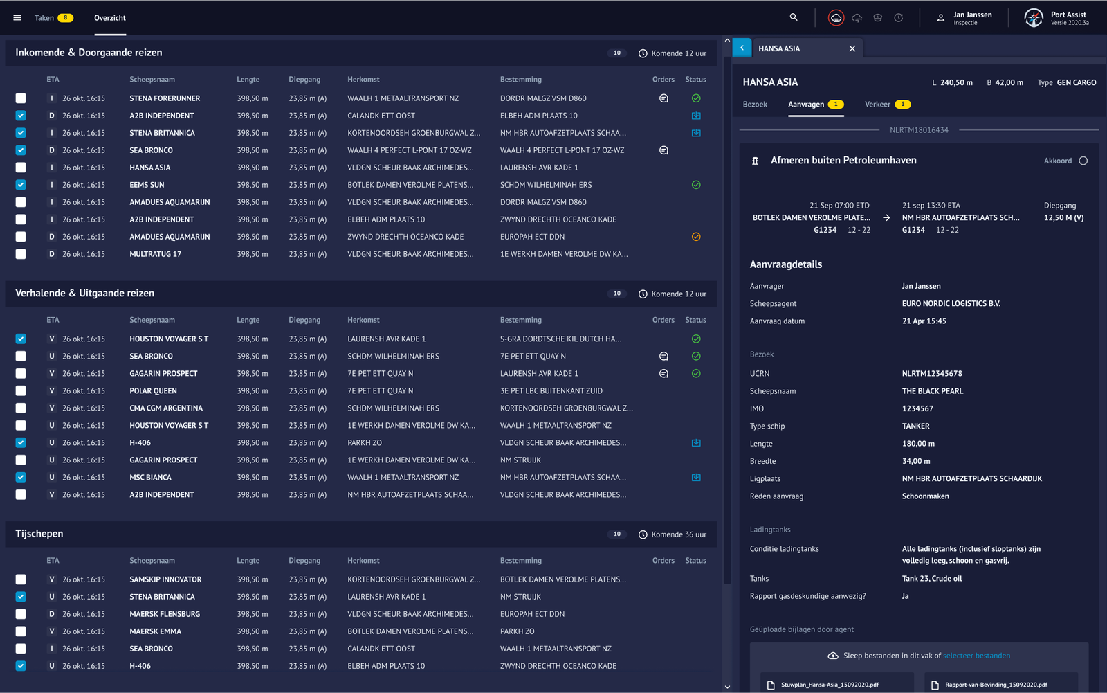The main interface of Port Assist