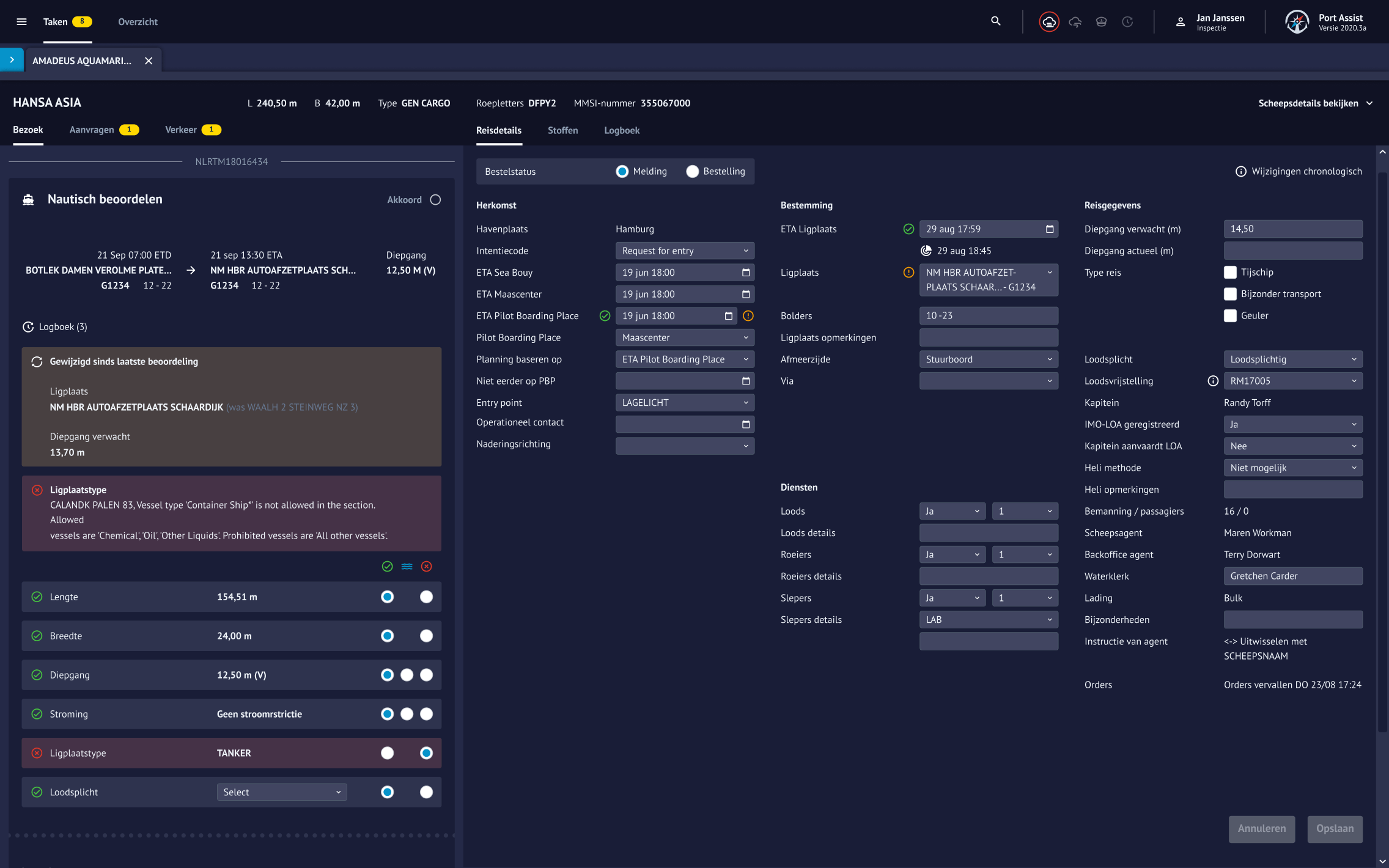 Tasks and overview per ship 🚢