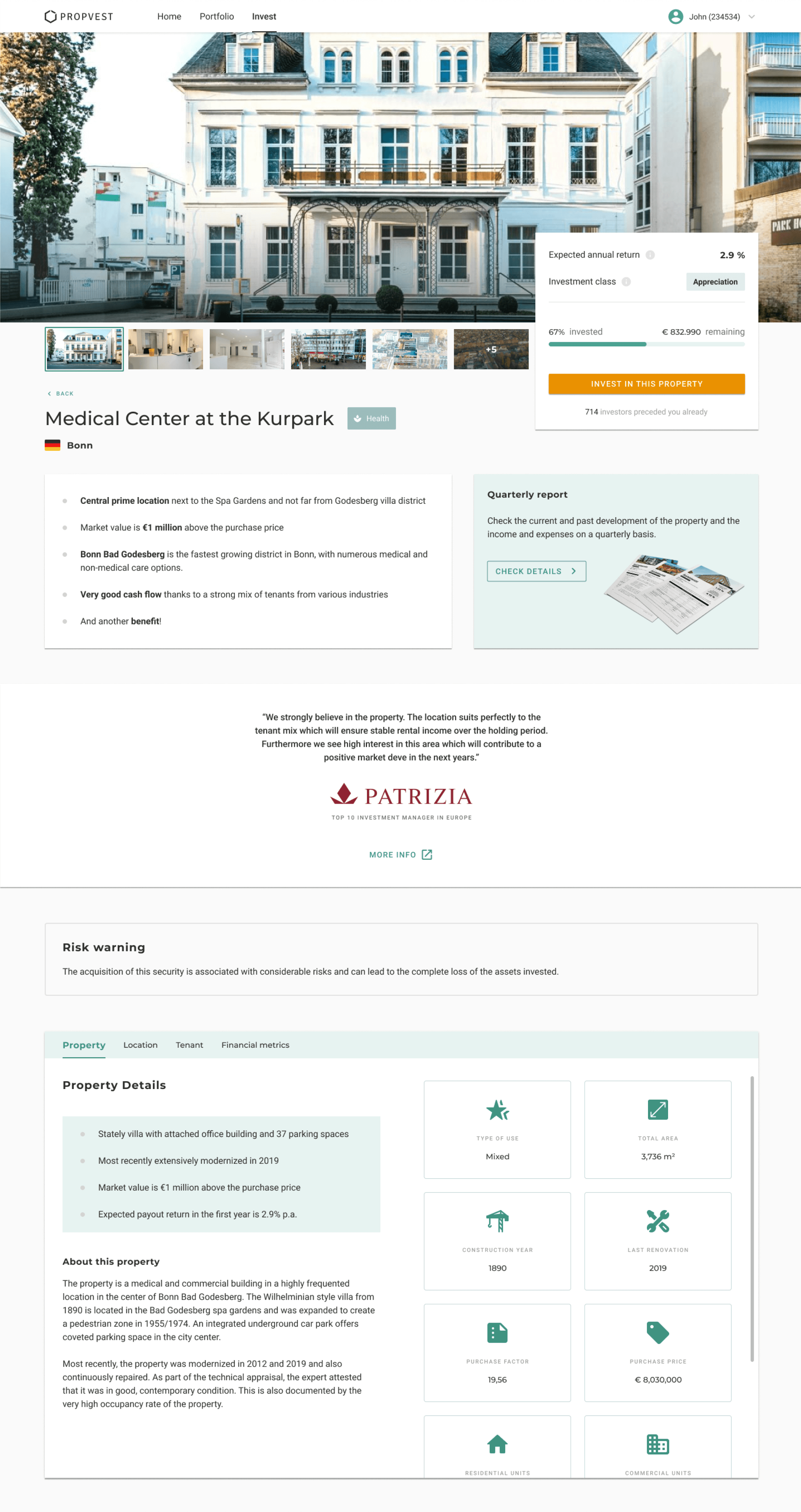 Desktop with PROPVEST Web App