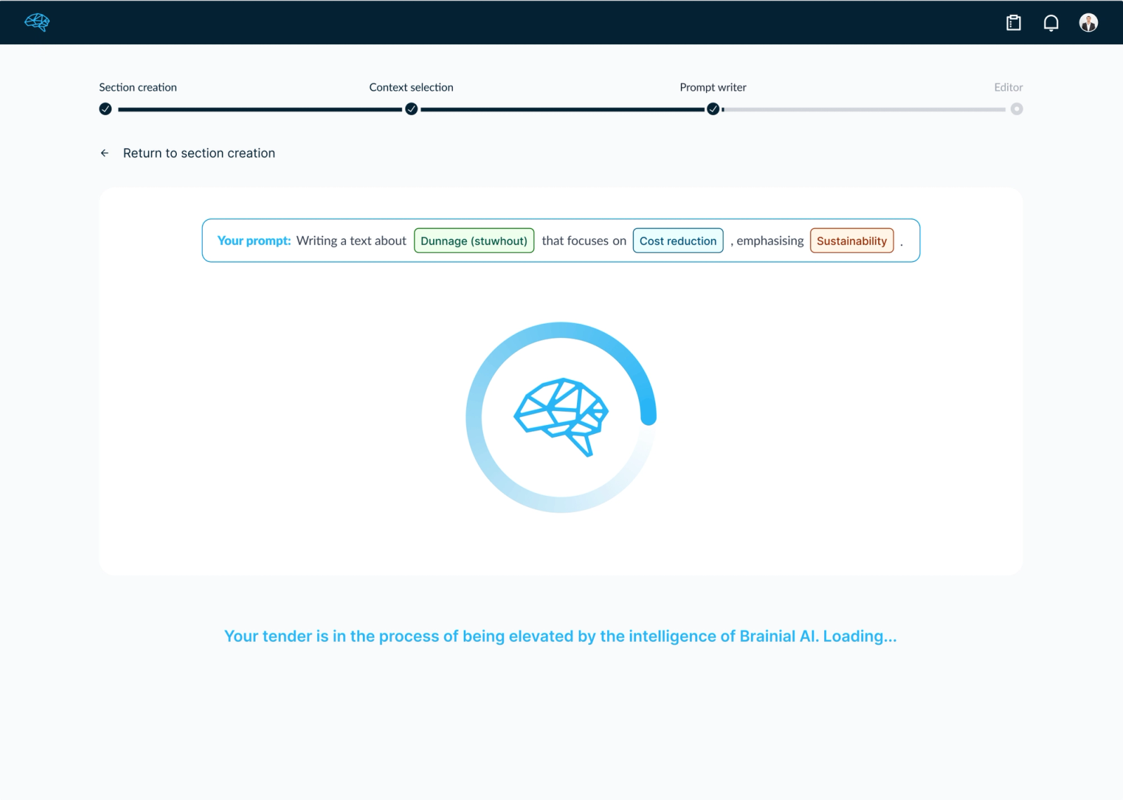 loader screen in een interface