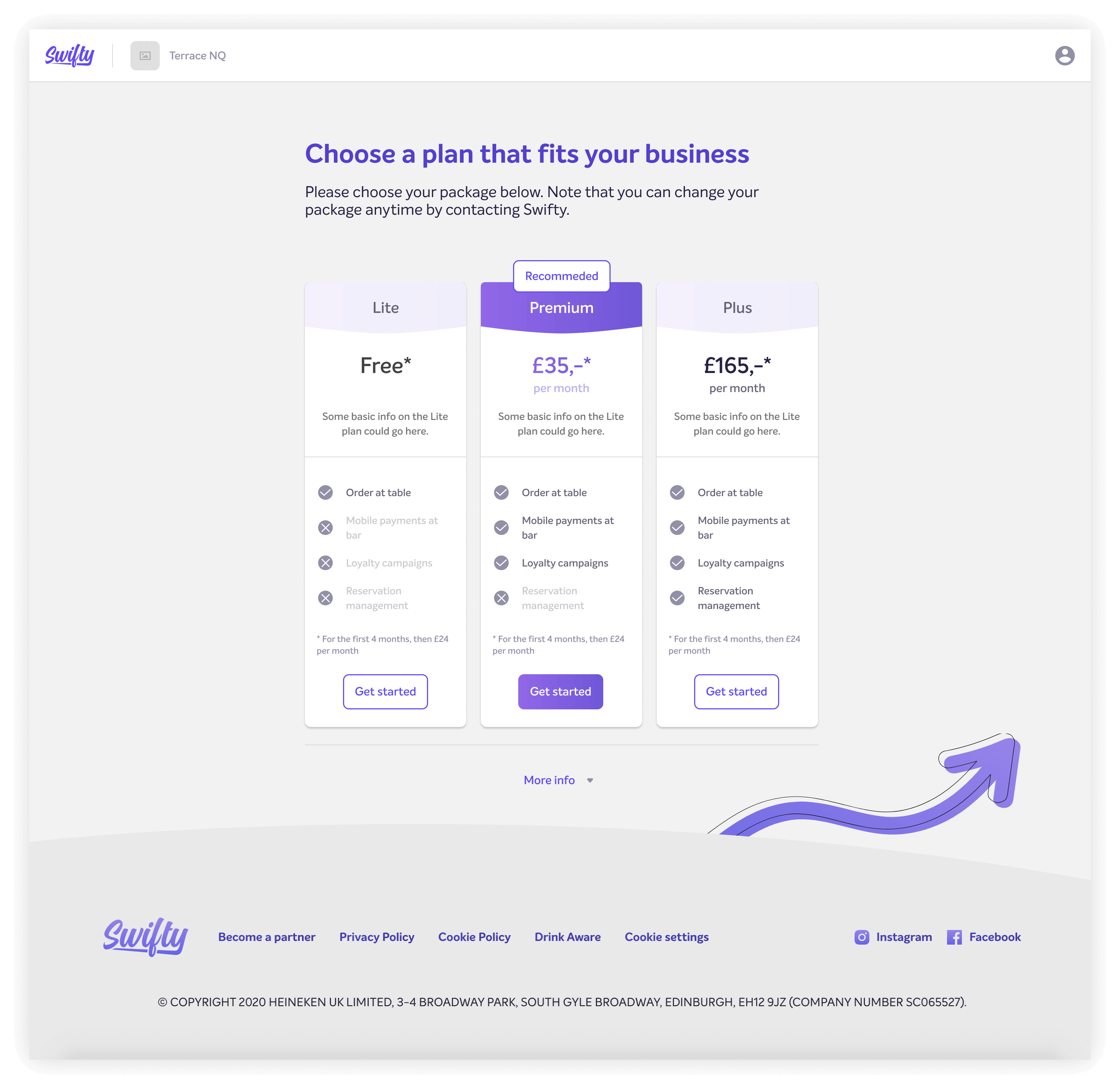 Screen for the pub owner: creating a campaign