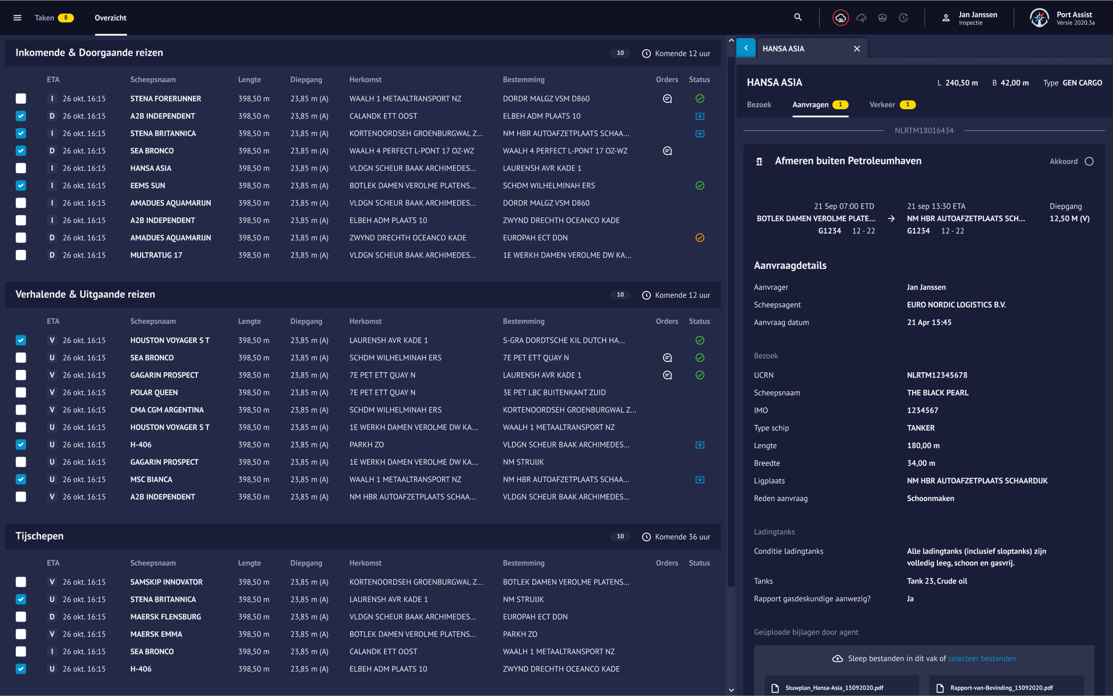 The main interface of Port Assist