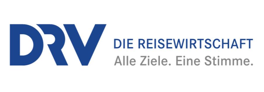 DRV-Logo mit dem Text ‚DIE REISEWIRTSCHAFT Alle Ziele. Eine Stimme.‘