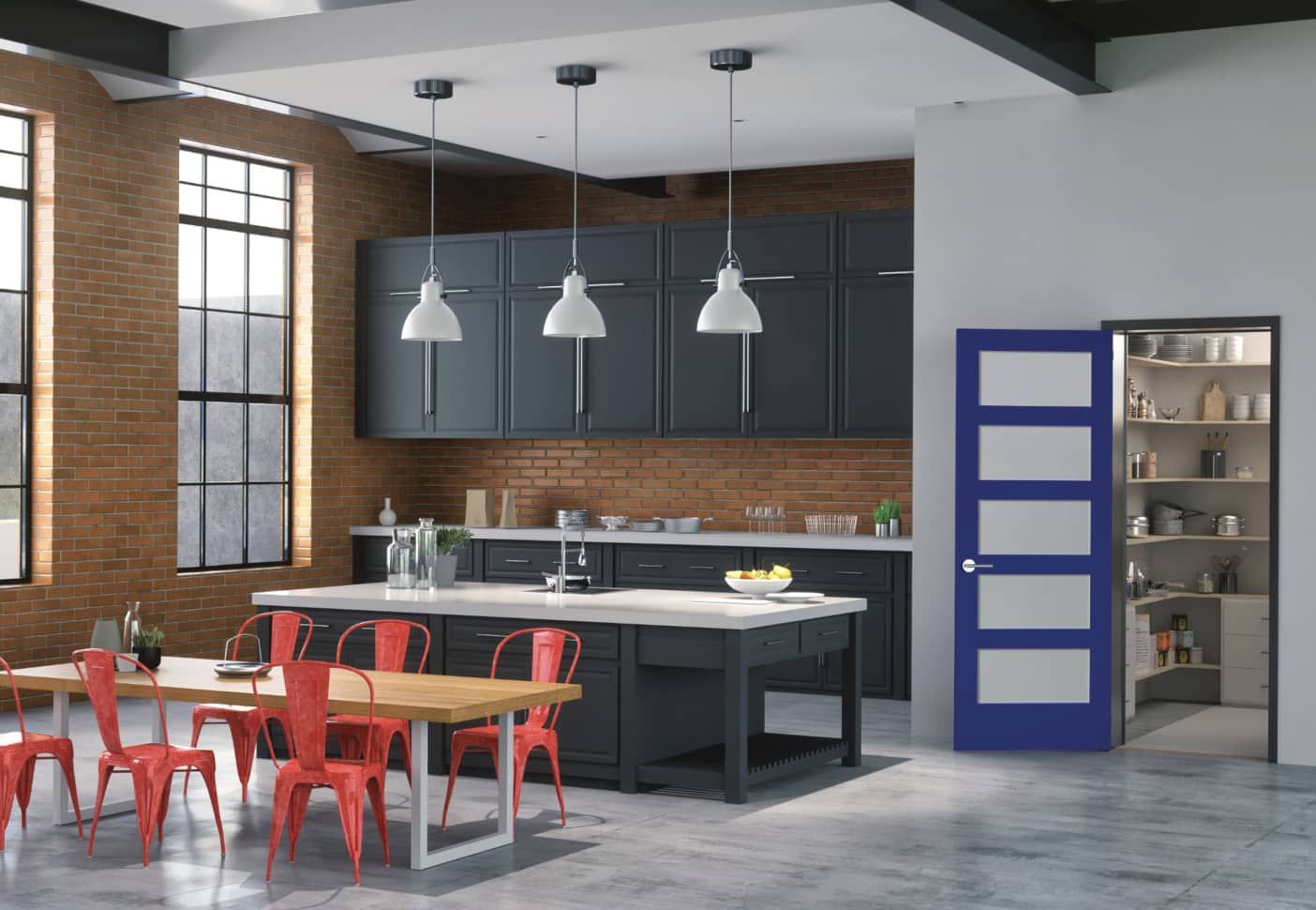 Interior design of a kitchen