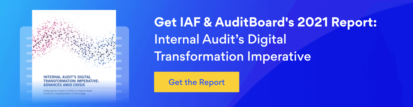 Banner image inviting you to click here to get IAF & Optro's 2021 Report: Internal Audit's Digital Transformation Imperative report for free.