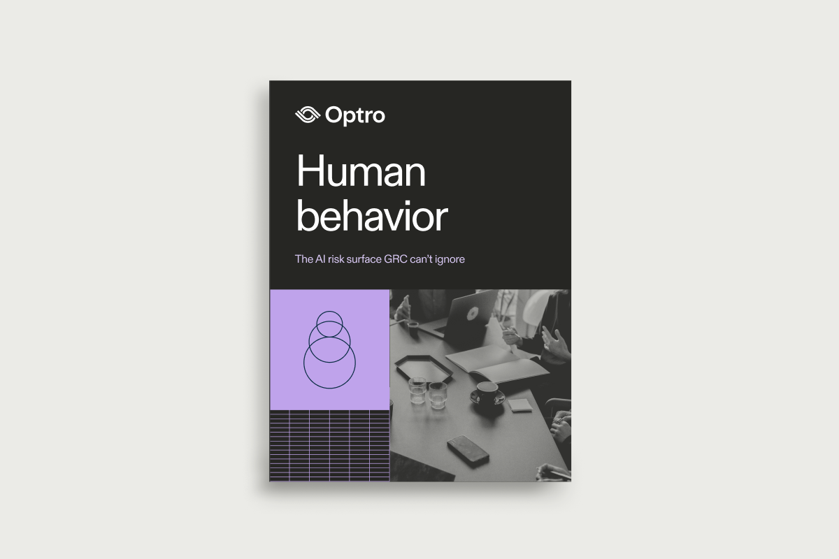 Ebook cover titled: Human behavior: The AI risk surface GRC can't ignore
